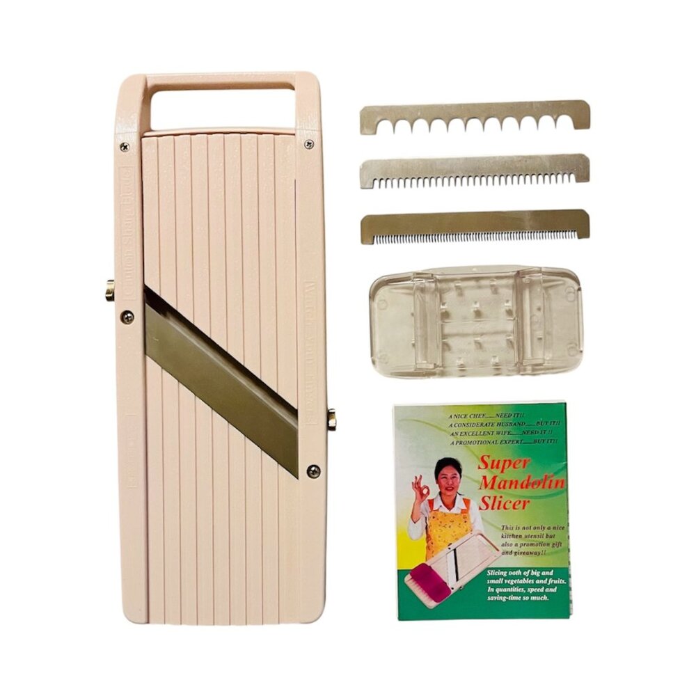 Benriner Super Mandolin Japanese Slicer, Wider Frame 4 Blades, Vegetables&Fruits
